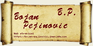 Bojan Pejinović vizit kartica